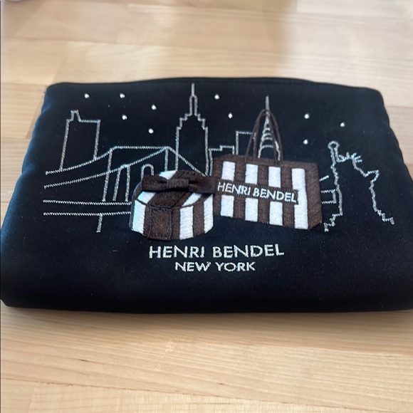 Henri Bendel Black and Brown Cosmetic Bag